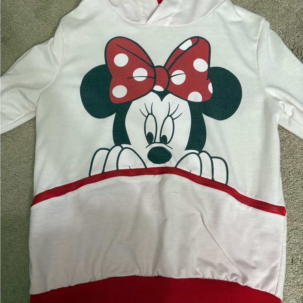 Disney Red and White Minnie Mouse Sweatshirt